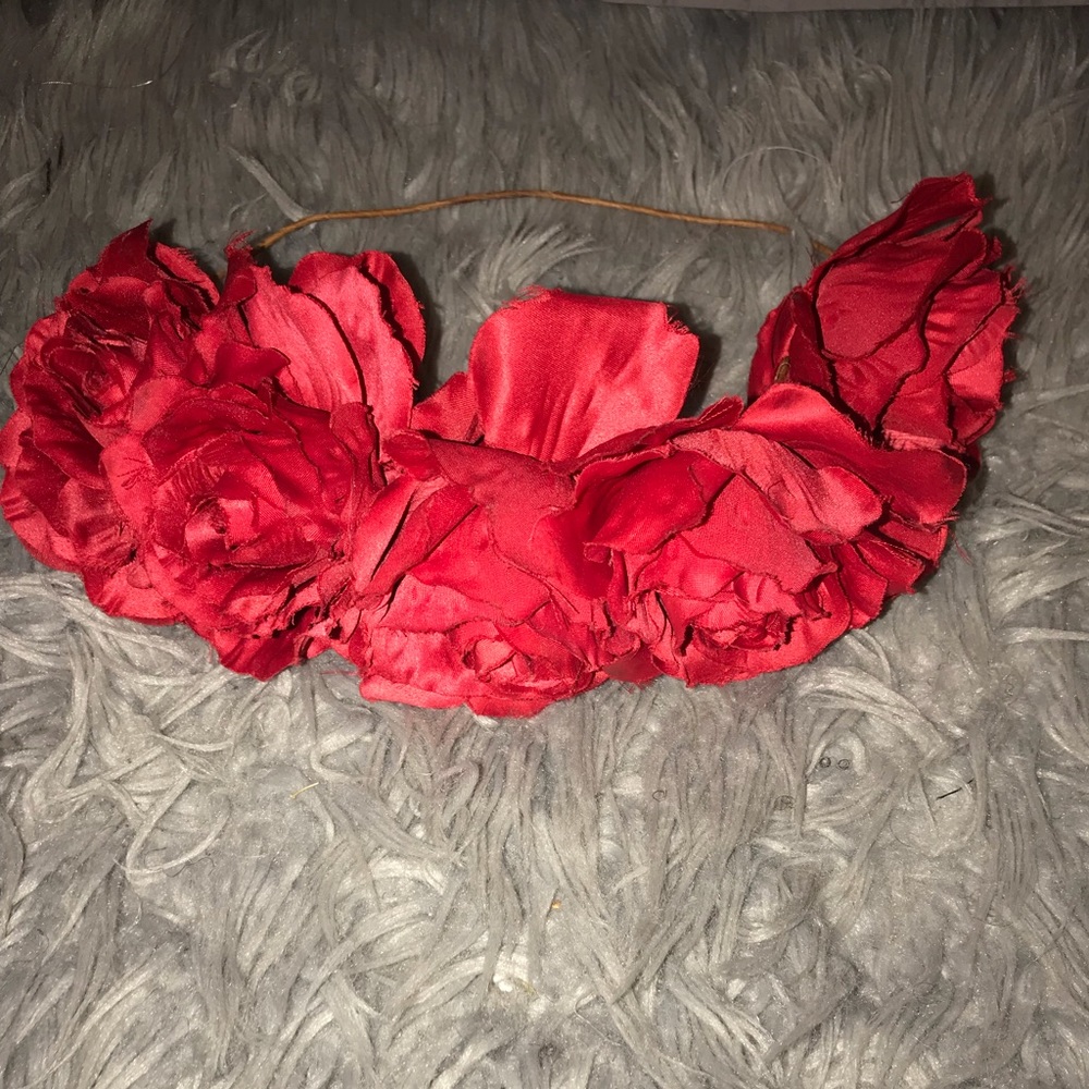 Red rose headband